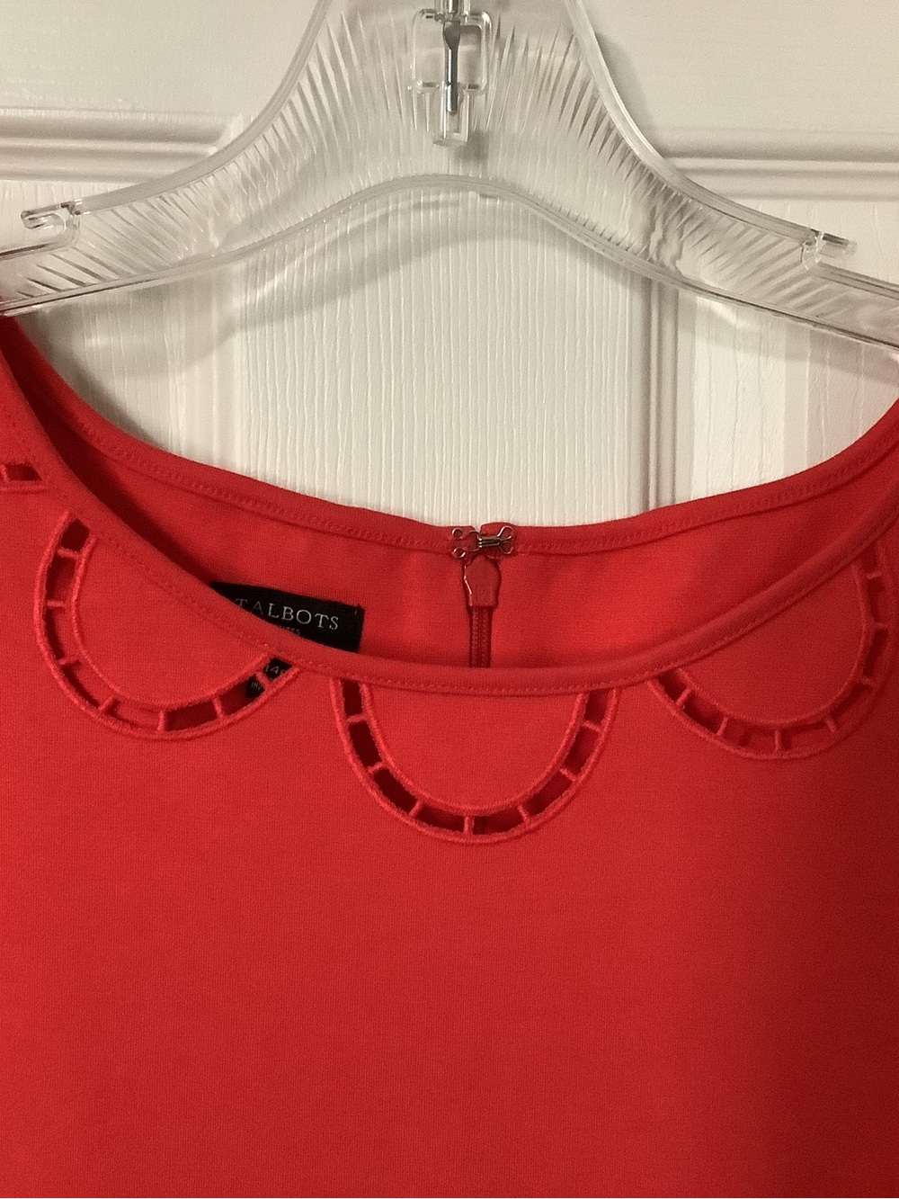 Talbots Petites Dress 14P Coral Red